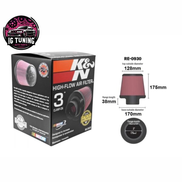 Спортен въздушен филтър KN 180x76mm RED